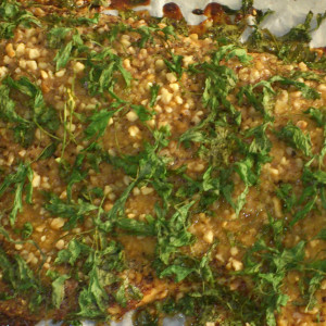 דג סלמון בדבש וחרדל גרגרים